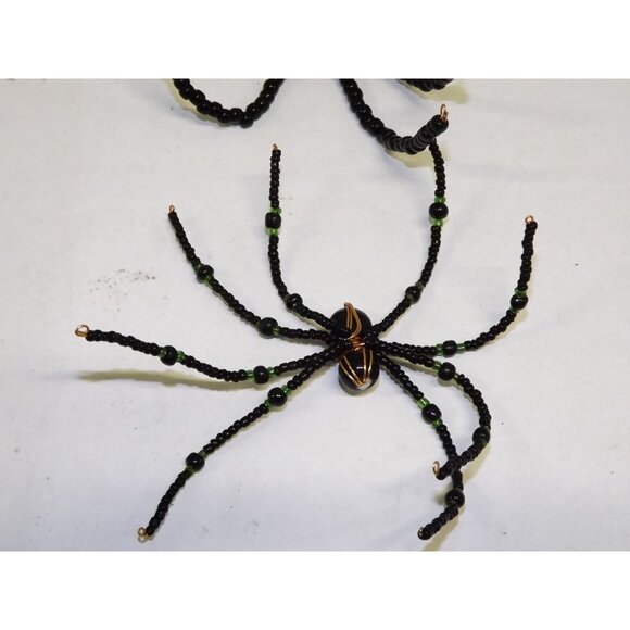 Handmade Beaded Spider Ornaments Set Of 7 Decor Figurines Beads Stones Ooak BagD - Picture 16 of 16